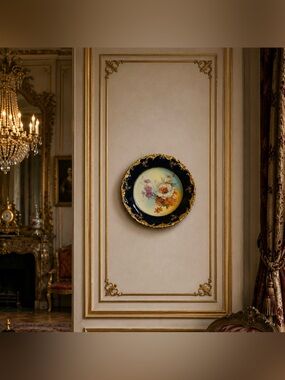 Fine Art Vintage Antique Rosenthal Orig Plate BAVARIA Flower Germany Floral GOLD